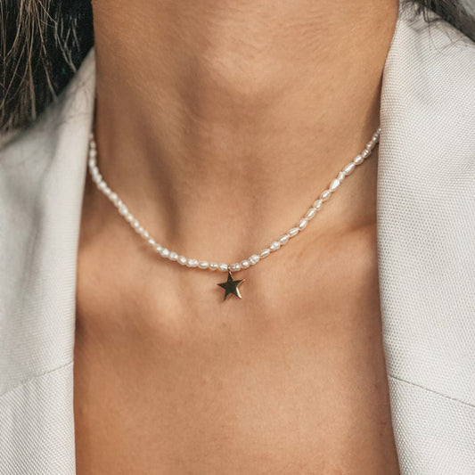 Collana in oro Tiana Golden - Perle Naturali - Indira