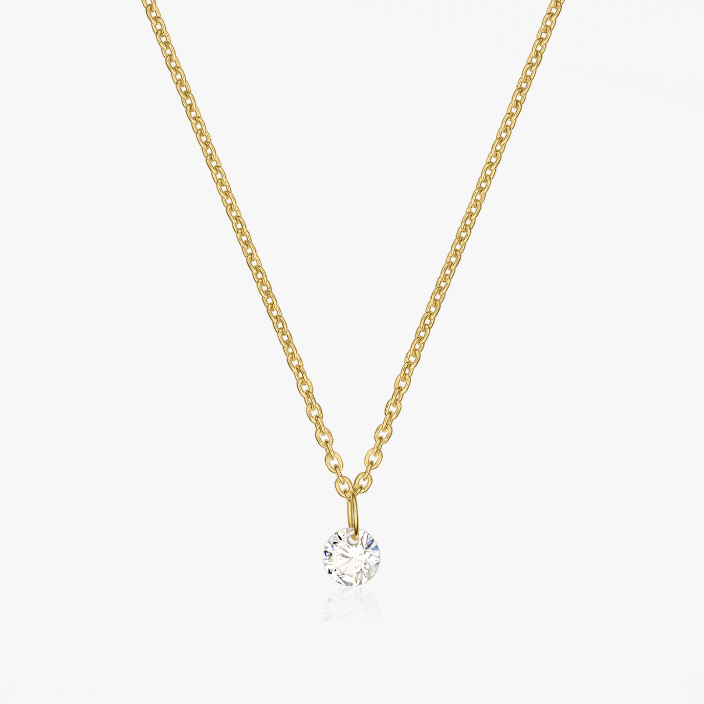 Collana in argento Golden Solitaire - Zirconio - Indira