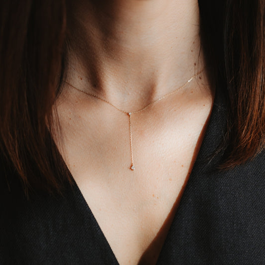 Collana in oro Stone drop - Zirconia - Indira