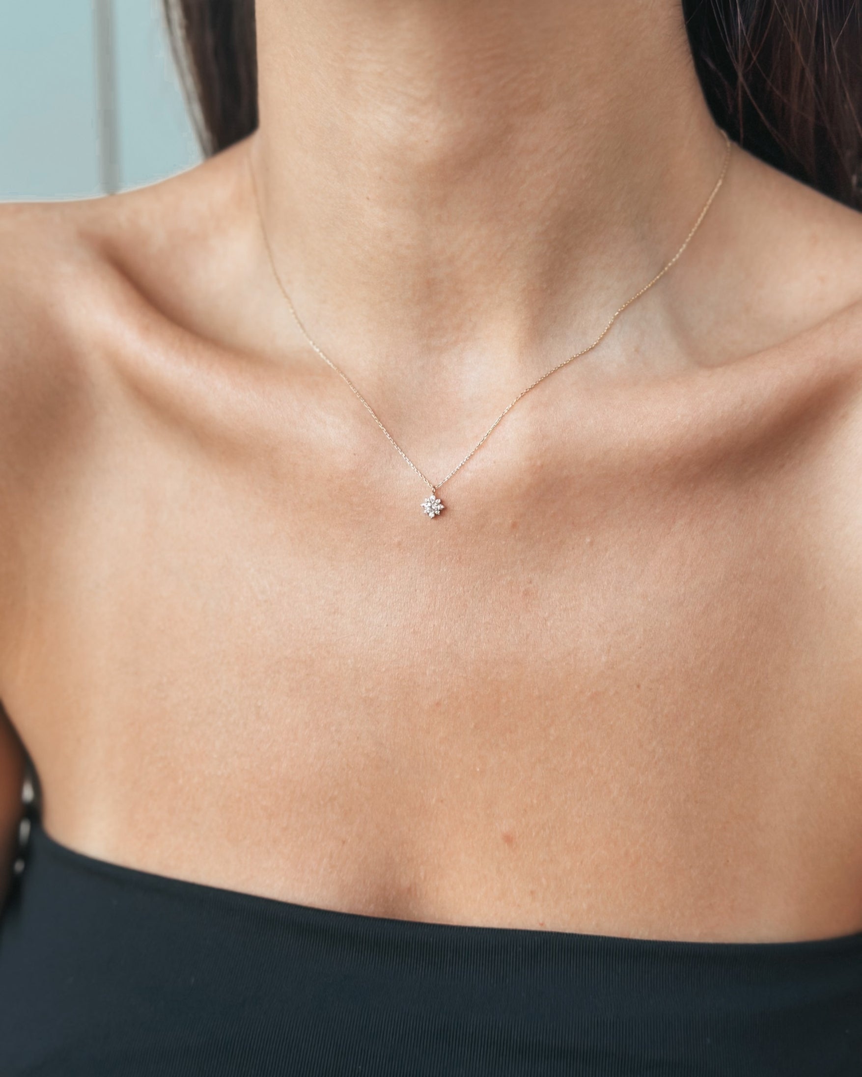 Collana in oro giallo Flora - Zaffiro bianco, Morganite rosa - Indira