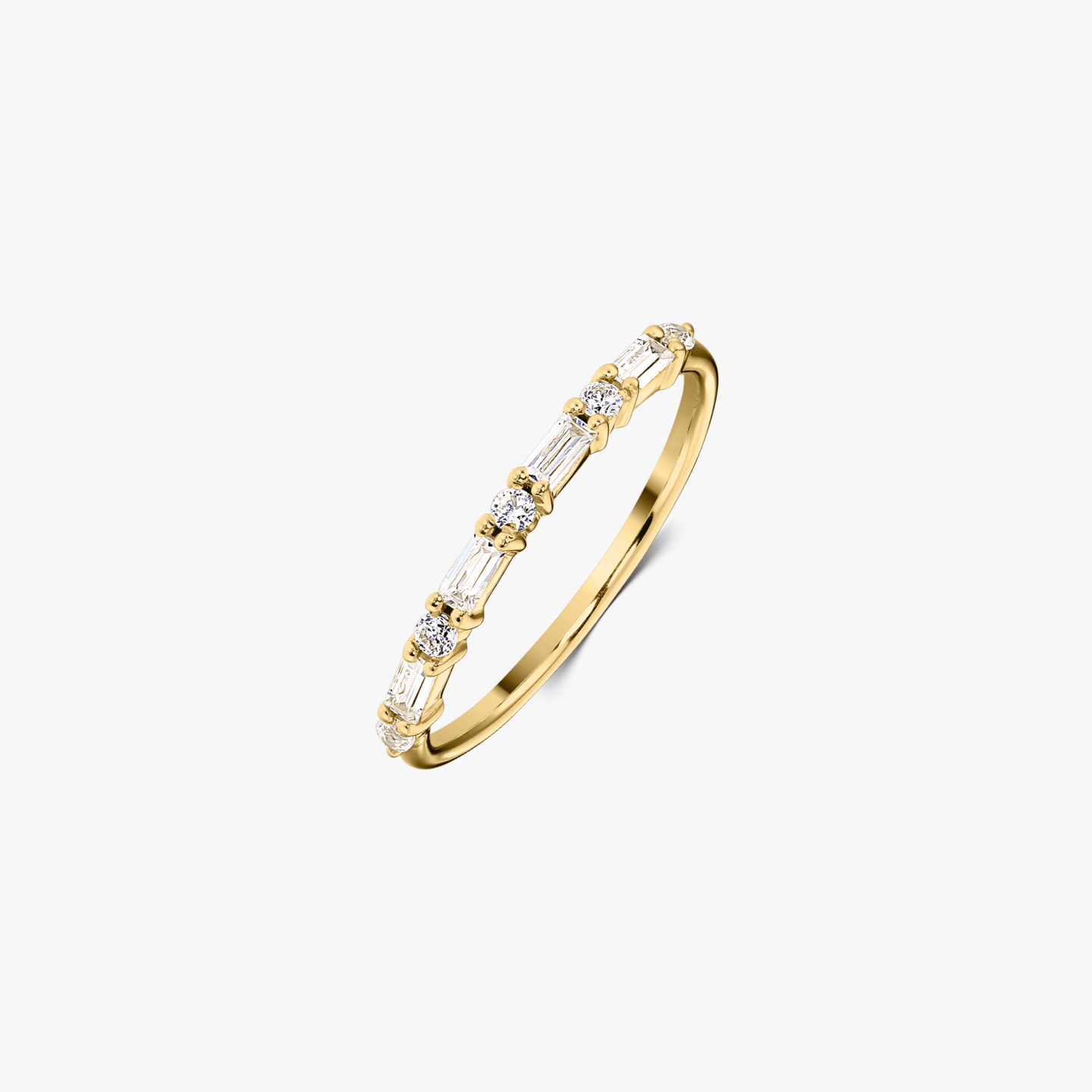 Anello in argento Golden Baguette - Zirconio - Indira