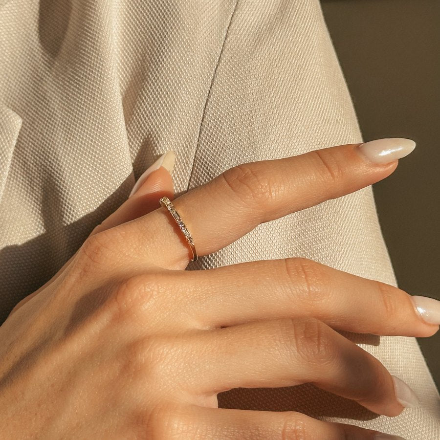 Anello in argento Baguette - Zirconia - Indira