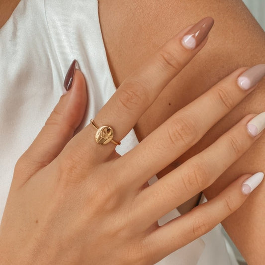 Anello in argento Birth Flower Golden - Holly di dicembre - Indira