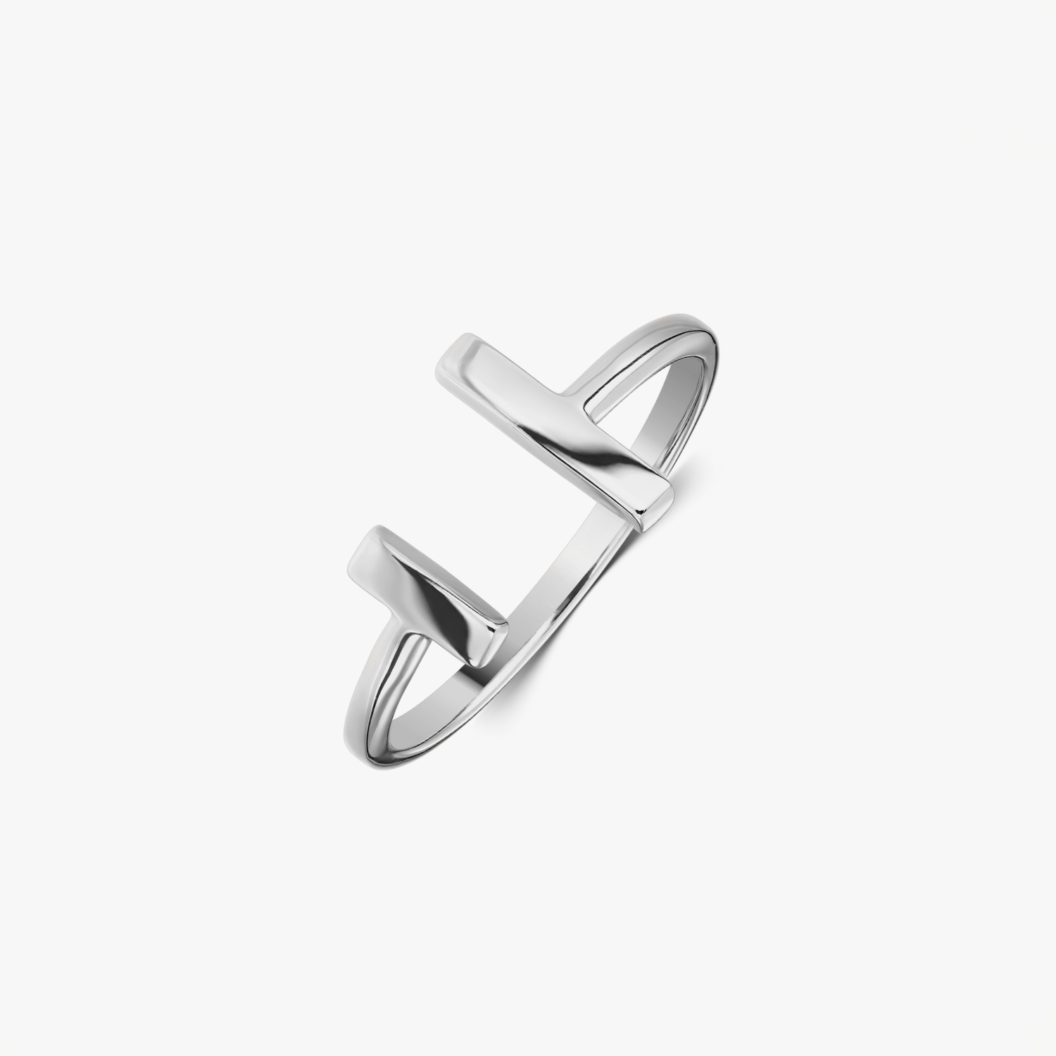 Anello in argento Parallel Bar - Indira