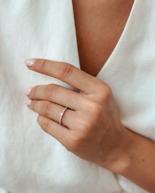 Anello in oro bianco Celeste – Diamanti - Indira