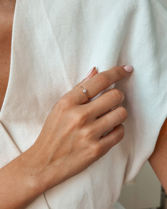 Anello in oro giallo Daisy – Diamanti - Indira