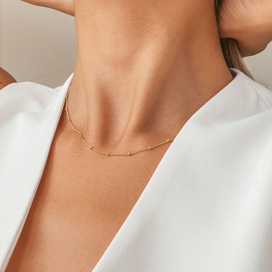 Collana in argento Golden Beaded - Indira