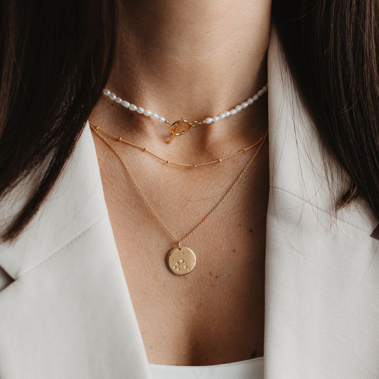 Collana in argento Golden Beaded - Indira