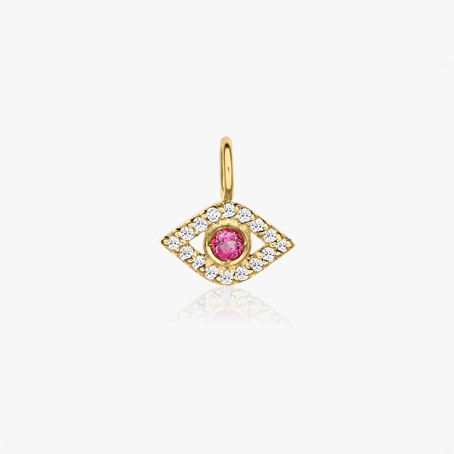 Pendente in oro giallo Protective Eye – Topazio rosa, Zirconio - Indira