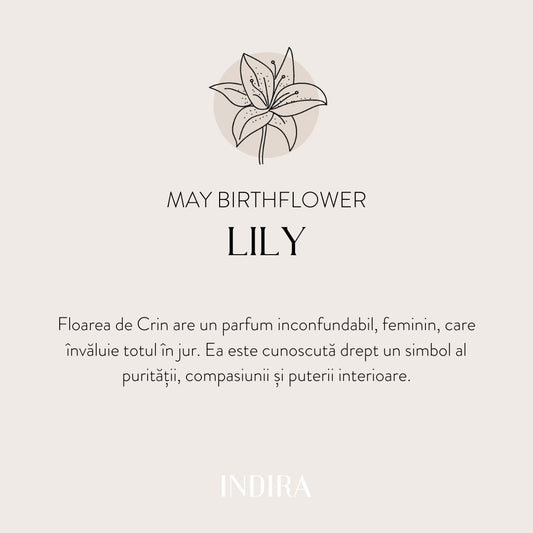 Braccialetto con cordino per bambini in oro bianco Birth Flower - May Lily - Indira