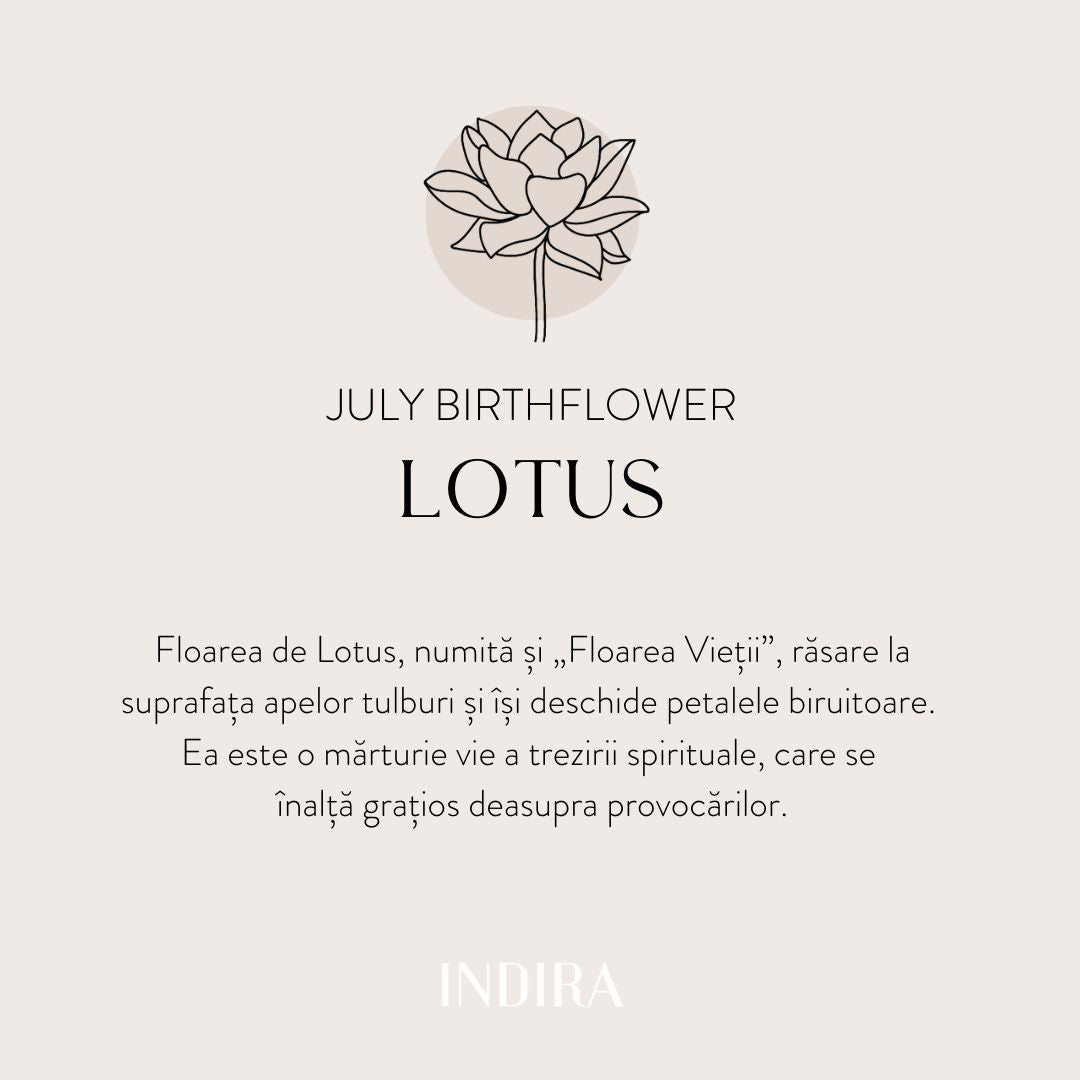 Braccialetto con cordino per bambini in oro bianco Birth Flower - Luglio Loto - Indira