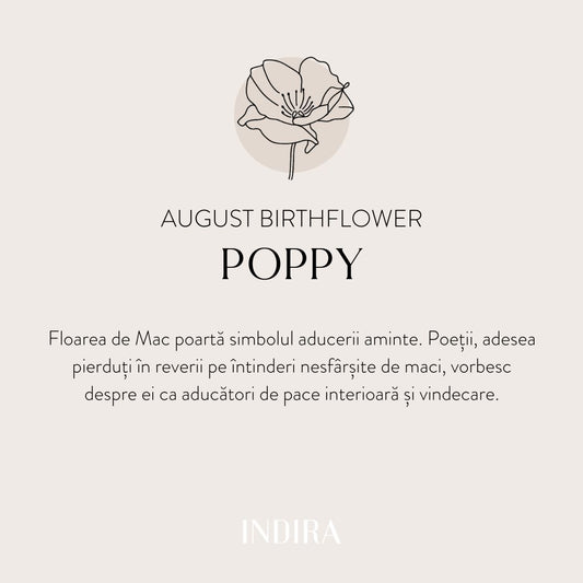 Braccialetto con cordino per bambini in oro Birth Flower - Agosto Papavero - Indira