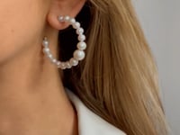 Orecchini in argento Pearl Hoops - Perle Naturali