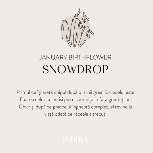 Braccialetto a corda per bambini in oro Birth Flower - gennaio Snowdrop - Indira