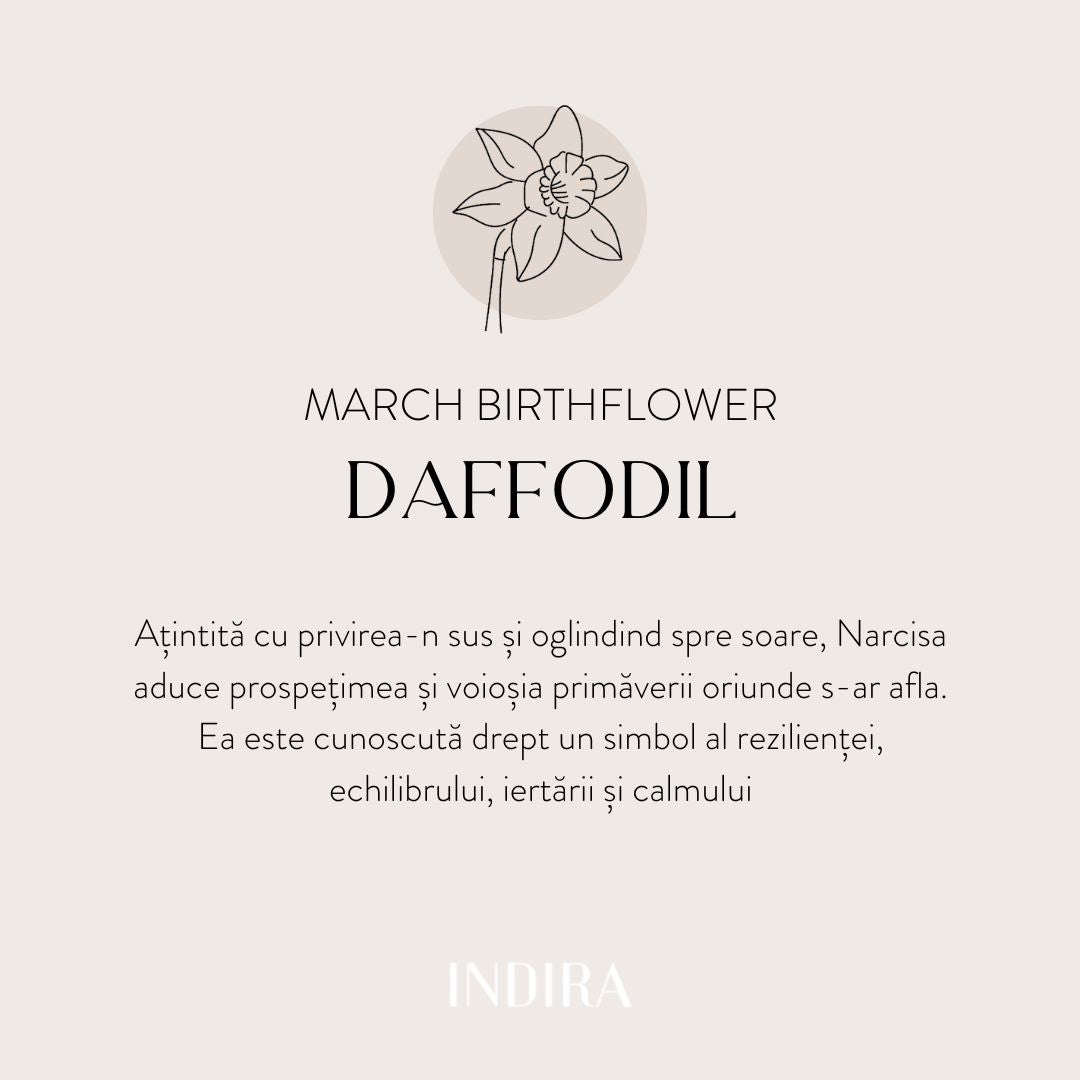 Collana in argento Birth Flower Golden - Marzo Narciso - Indira