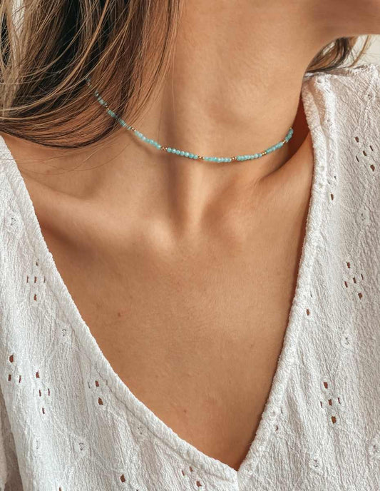 Collana in argento Golden SummerScape - Amazonite - Indira
