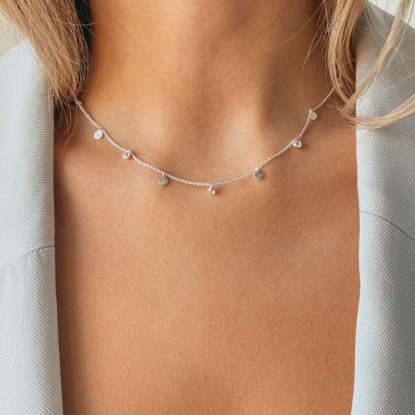 Collana in argento Noora - Topazio Bianco - Indira