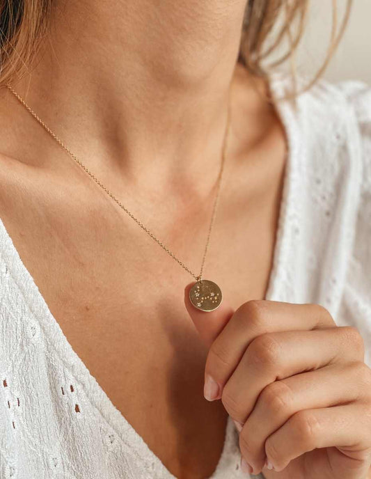 Collana in argento Golden Zodiac - Pesci - Indira