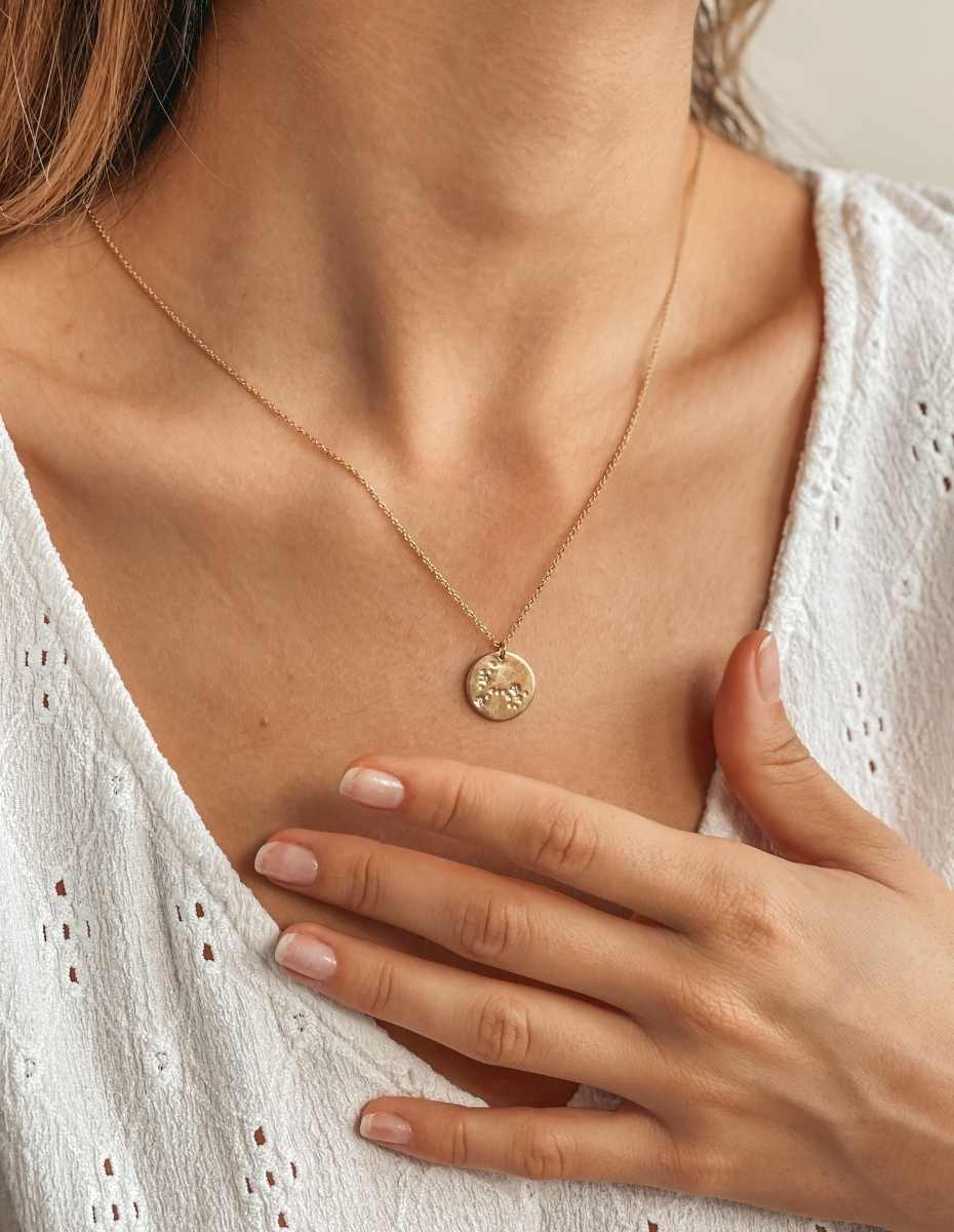 Collana in argento Golden Zodiac - Pesci - Indira