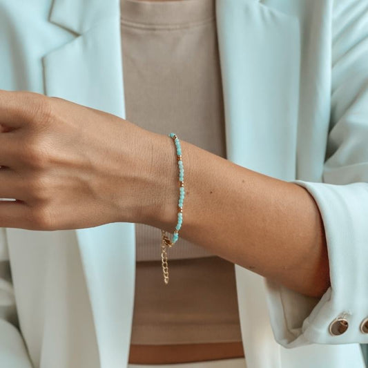 Bracciale in argento Golden SummerScape - Amazonite - Indira