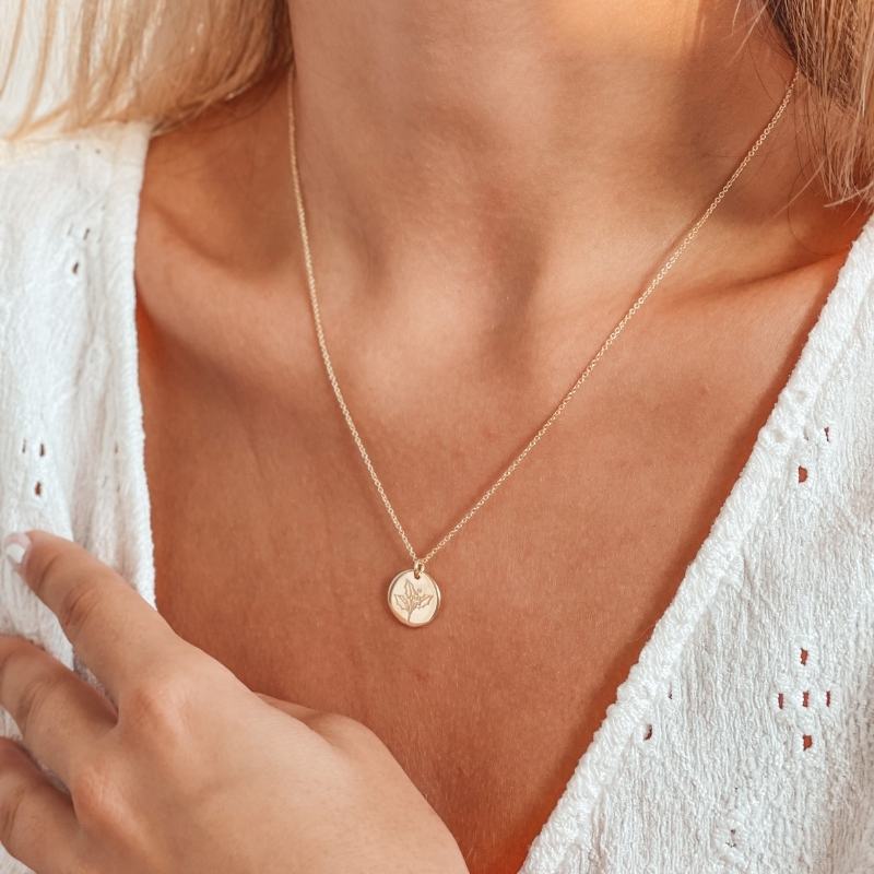 Collana in argento Birth Flower Golden - December Holly - Indira