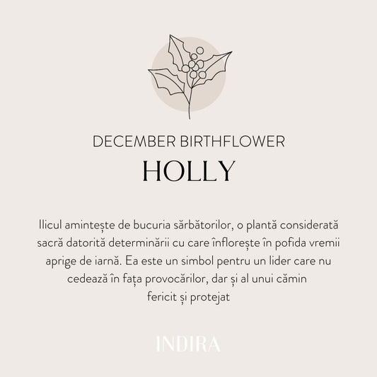 Collana in argento Birth Flower Silver - December Holly - Indira