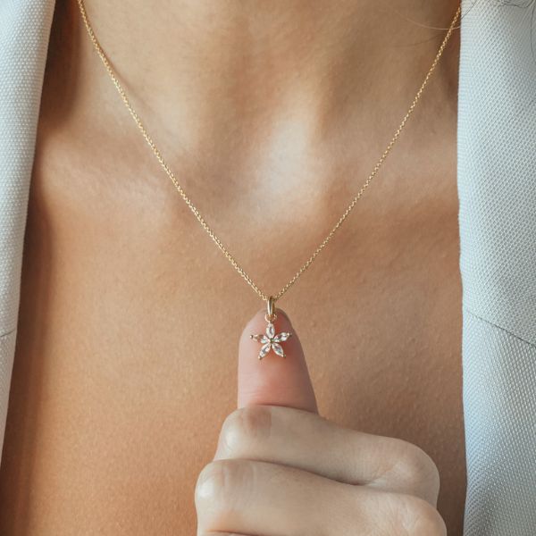 Collana in argento Golden Blossom - Topazio Bianco - Indira