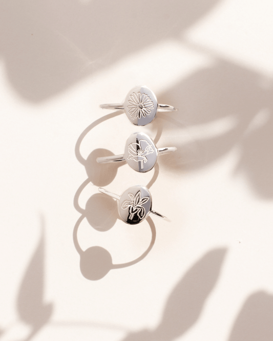 Anello in argento Birth Flower - May Lily - Indira