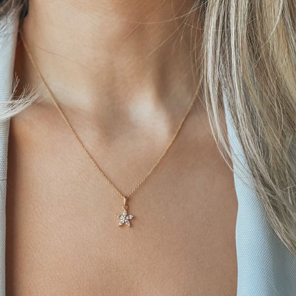 Collana in argento Golden Blossom - Topazio Bianco - Indira