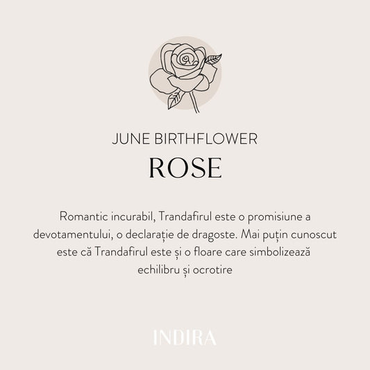 Collana in argento Birth Flower Golden - June Rose - Indira