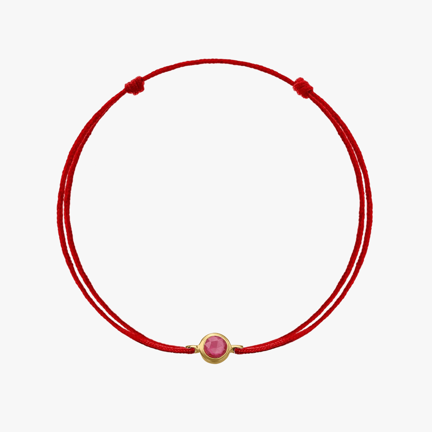 Braccialetto in cordino d'argento Birthstone Golden Luglio - Rubino - Indira
