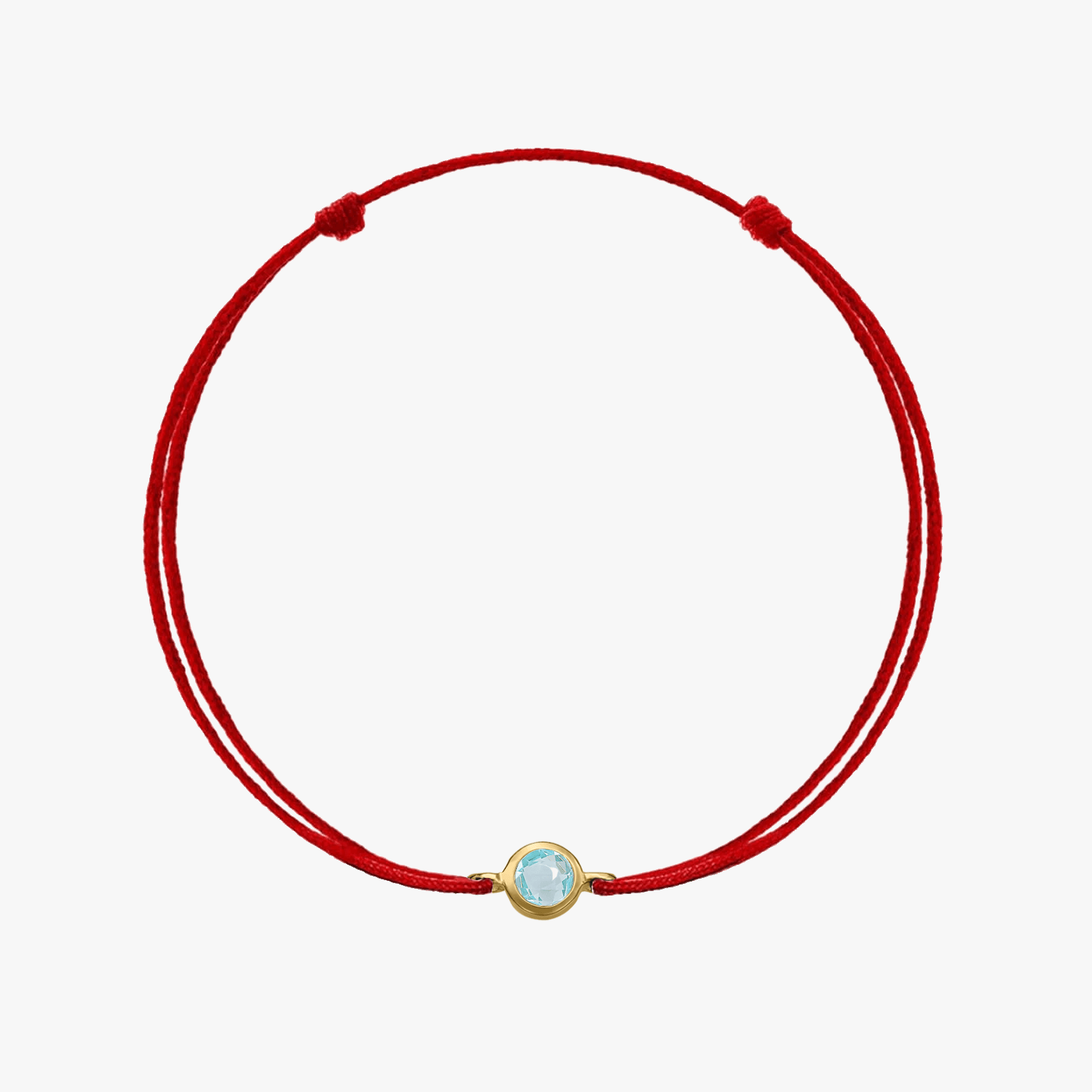 Bracciale in cordoncino d'argento Birthstone Golden March - Acquamarina - Indira