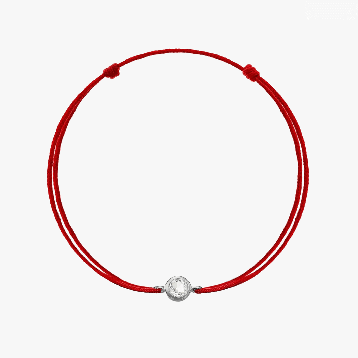 Bracciale cordino in argento Birthstone Silver April - Topazio Bianco - Indira