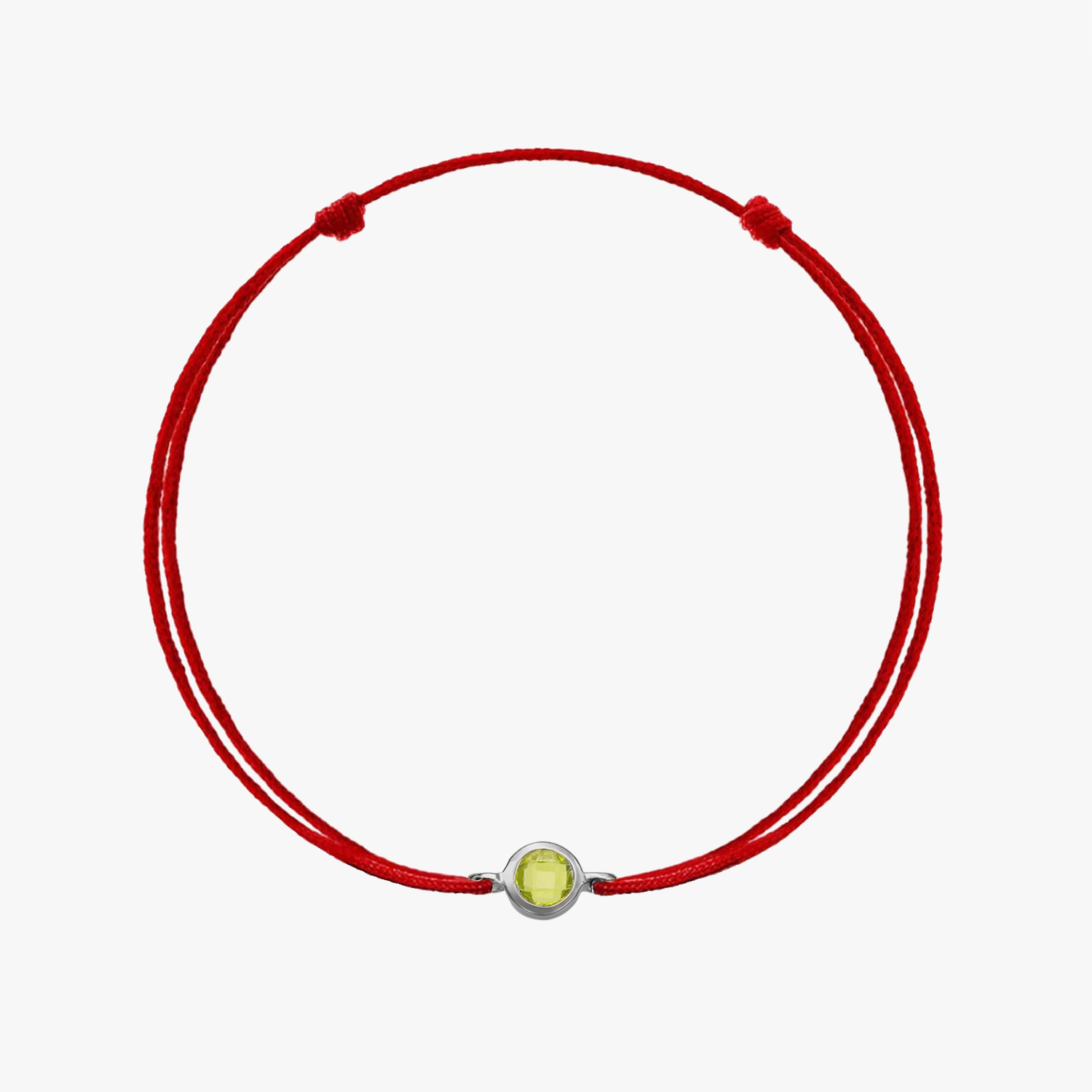 Bracciale con cordino in argento Birthstone Silver August - Peridot - Indira