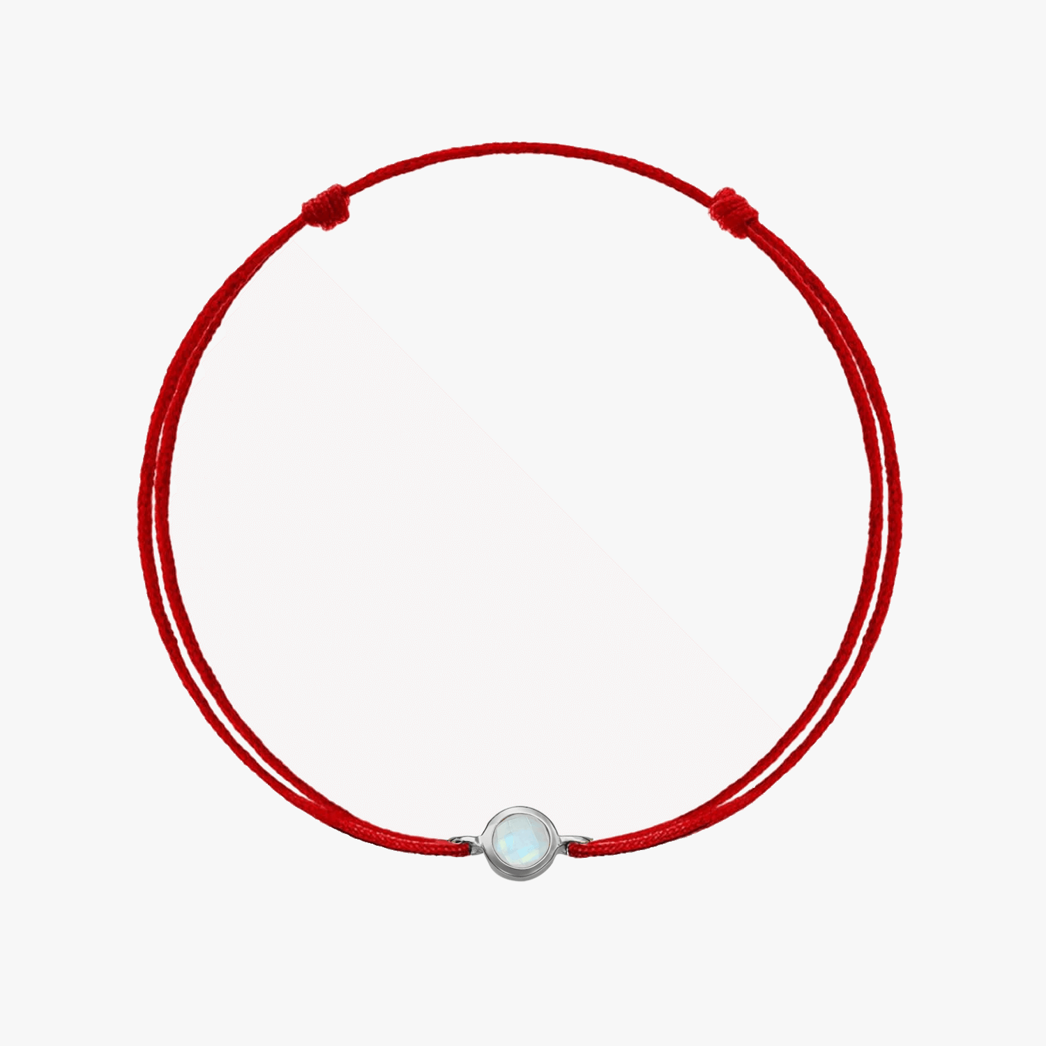 Bracciale con cordoncino in argento Birthstone Silver June - Pietra di Luna - Indira