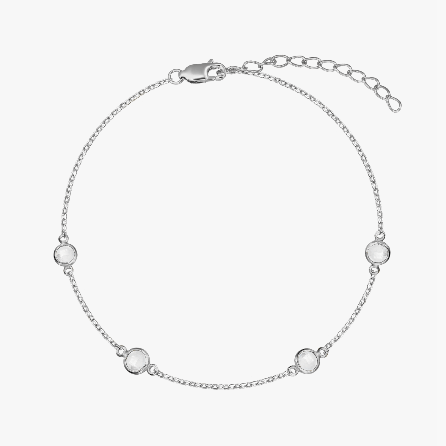 Bracciale in argento Birthstone Aprile - Topazio Bianco - Indira
