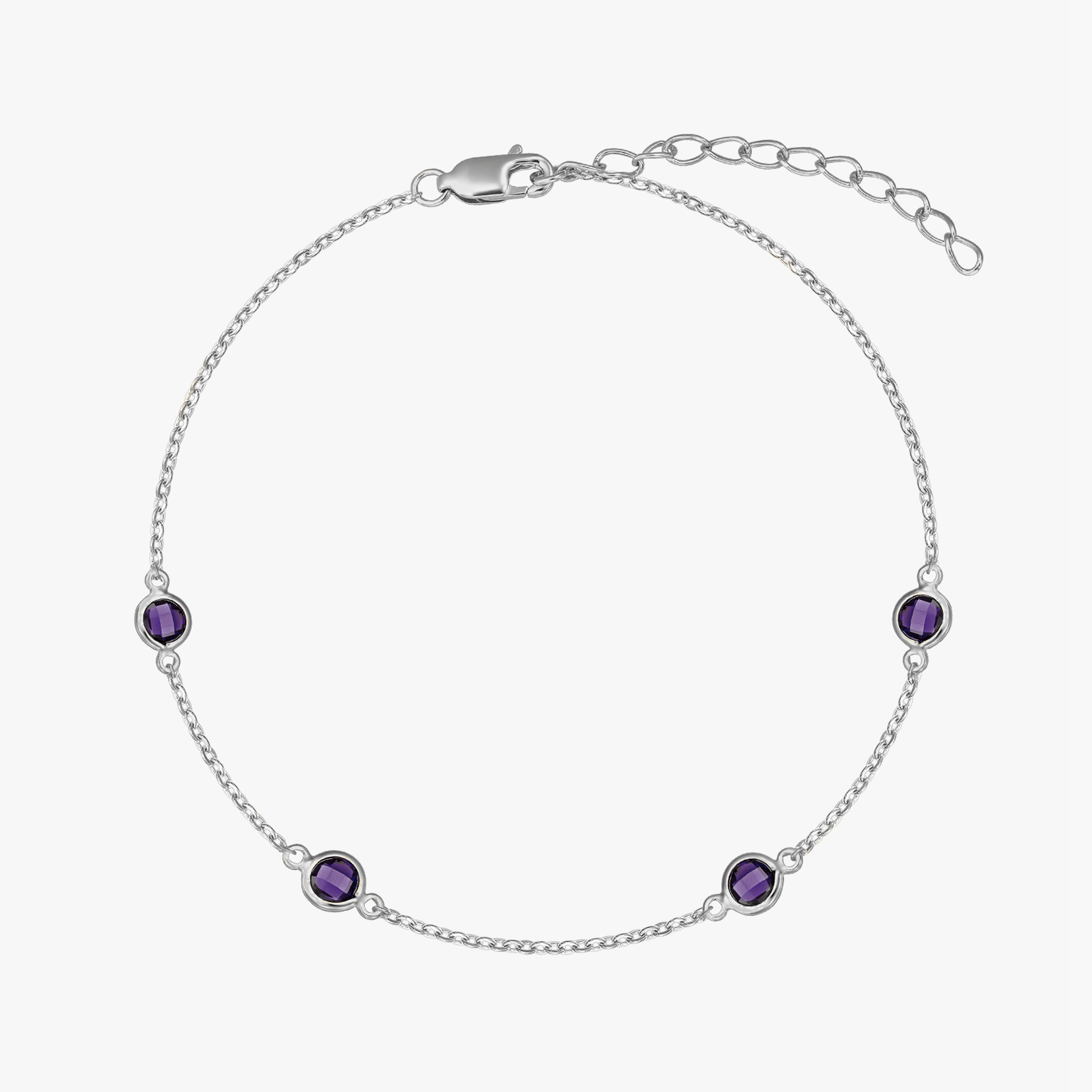 Bracciale in argento Birthstone February - Ametista - Indira