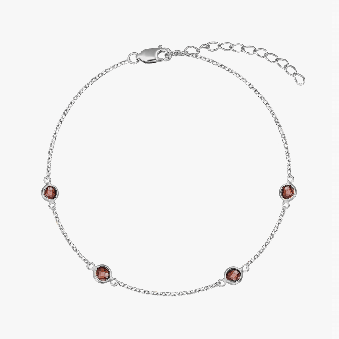 Bracciale in argento Birthstone January - Granato - Indira