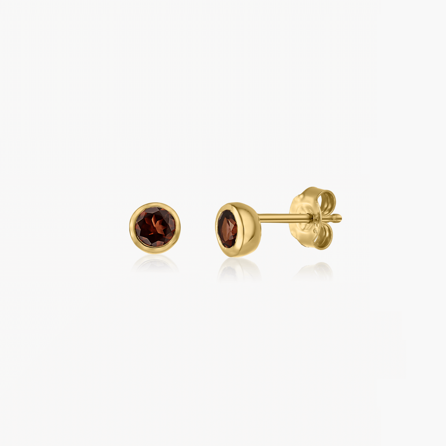 Orecchini in argento Birthstone Golden January - Granato - Indira