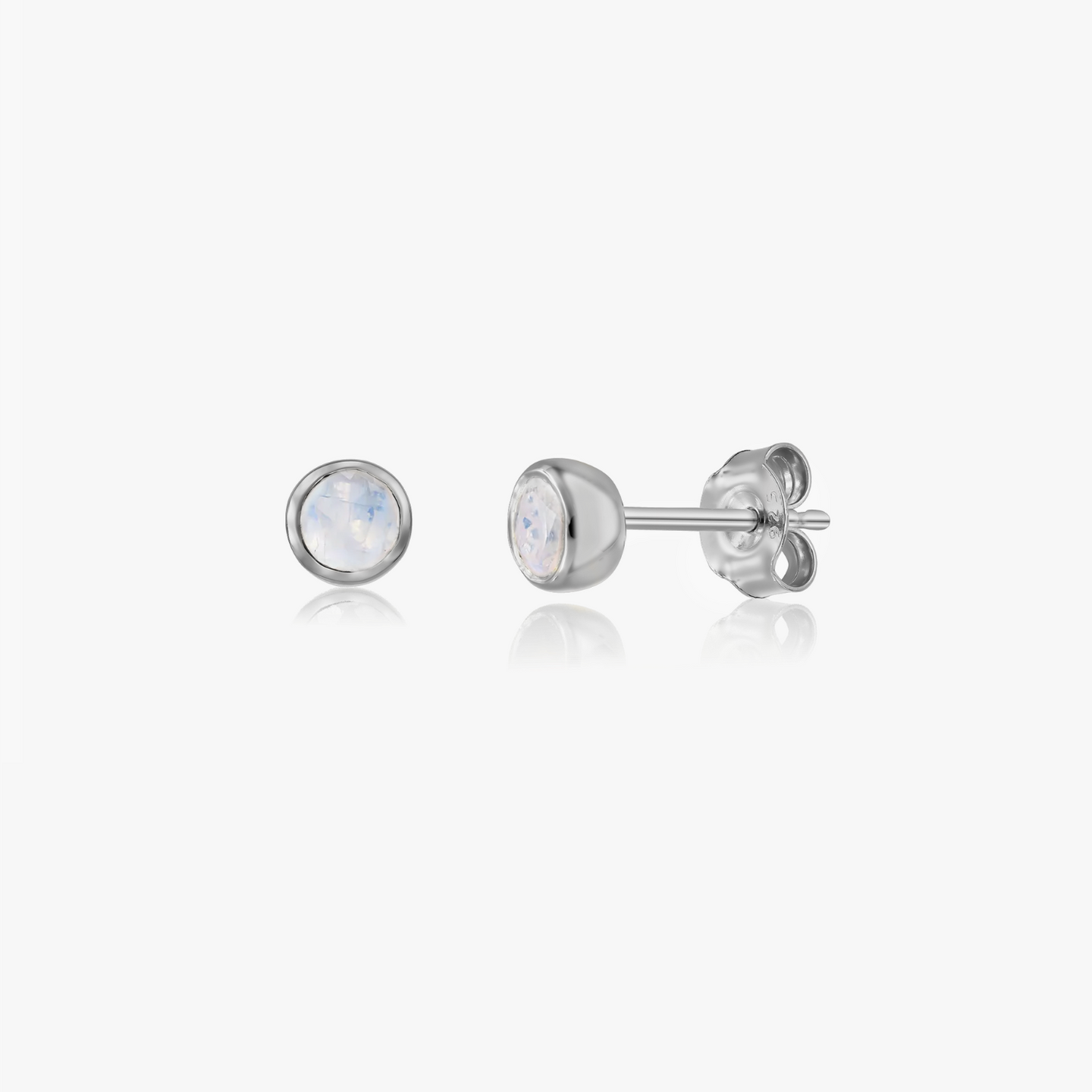 Orecchini in argento Birthstone Giugno - Pietra di Luna - Indira