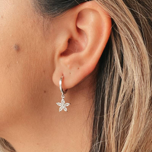 Orecchini in argento Blossom - Topazio Bianco - Indira