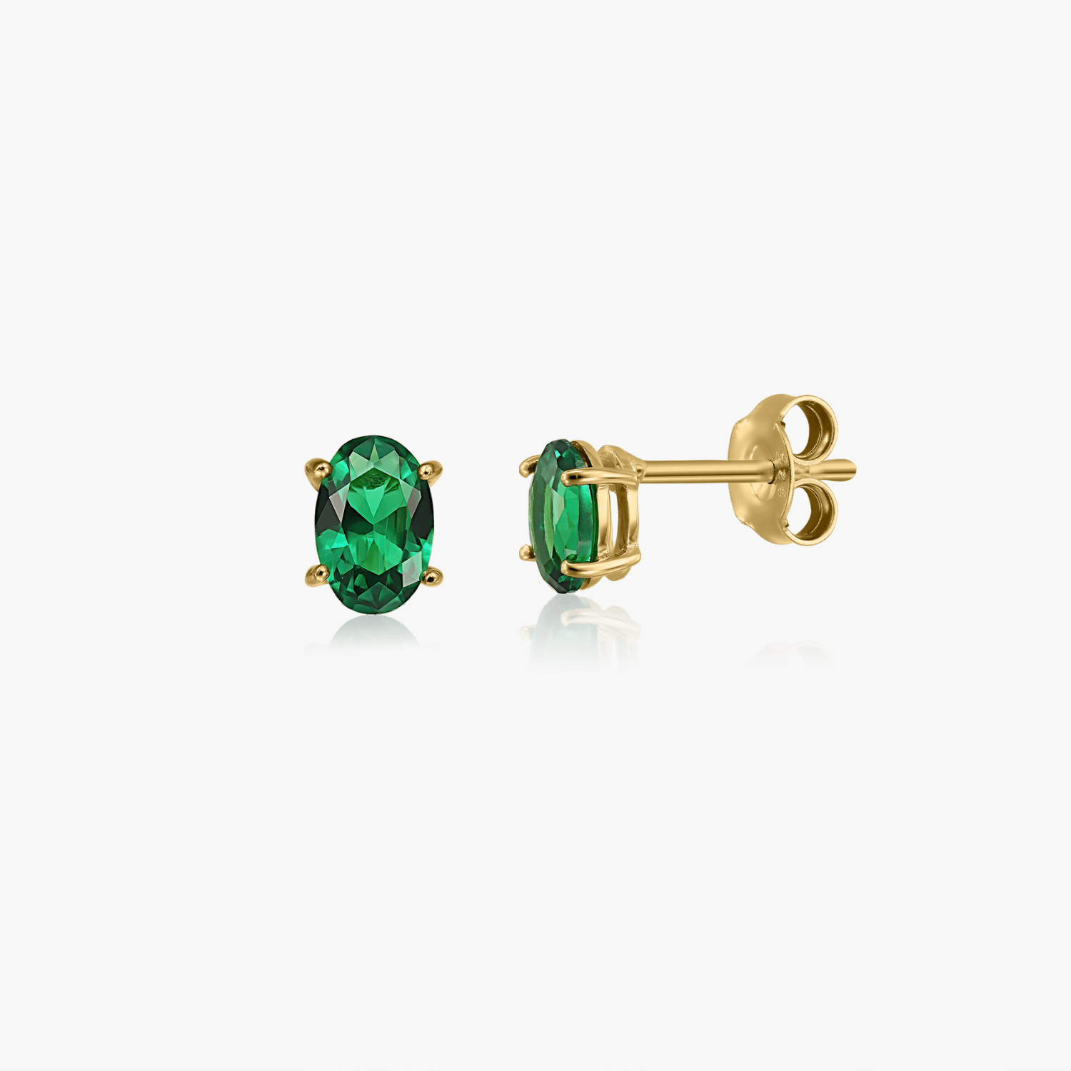 Orecchini in argento Golden Reina - Zircone Verde - Indira