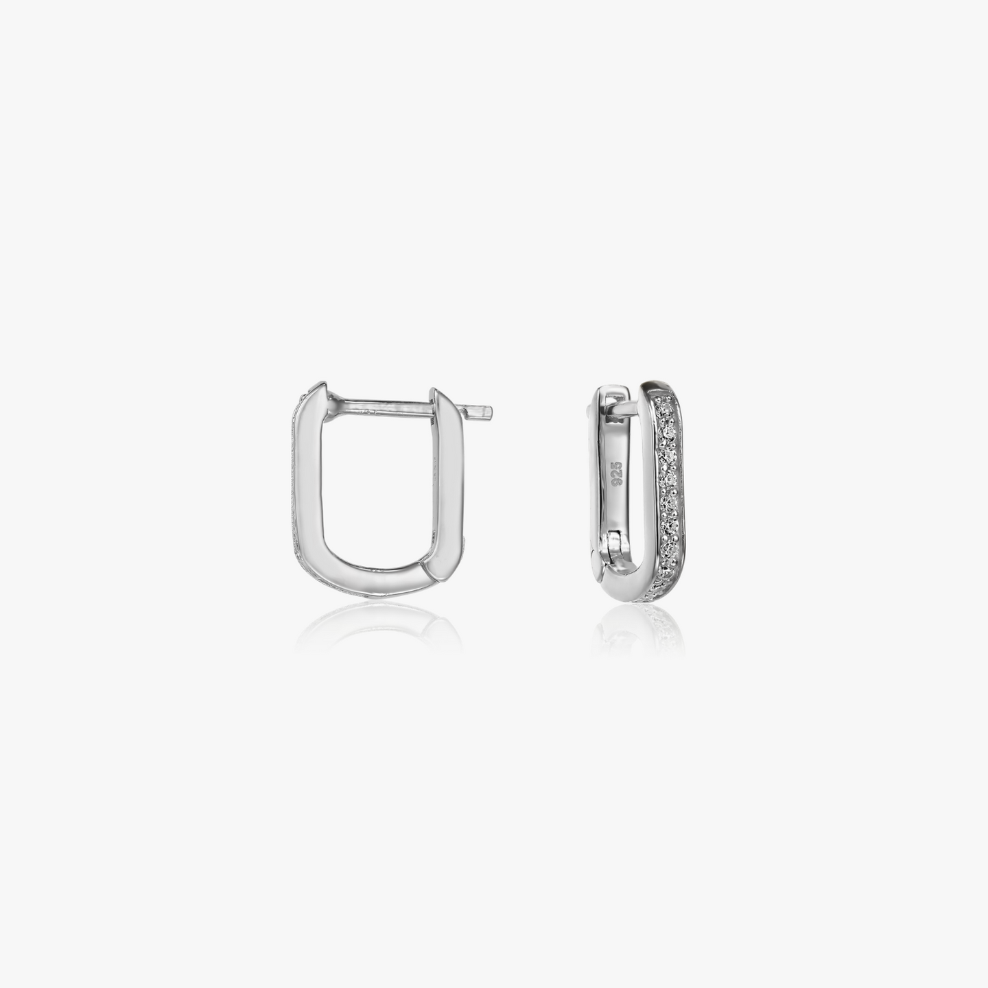 Orecchini in argento U Hoops - Zirconia - Indira