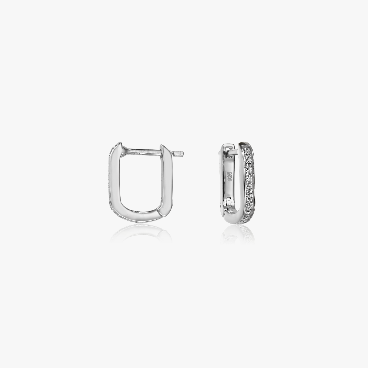 Orecchini in argento U Hoops - Zirconia - Indira