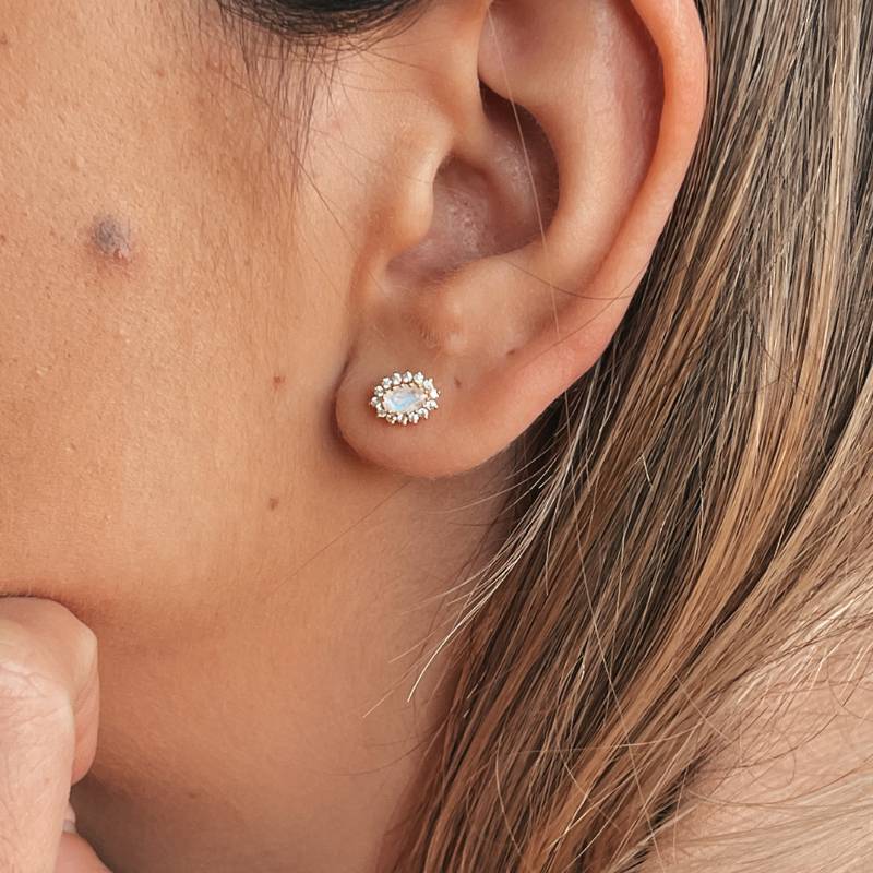 Orecchini in argento Golden Virtue - Pietra di Luna - Indira