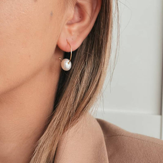 Cercei din aur Boucle - Perle Naturale - Indira