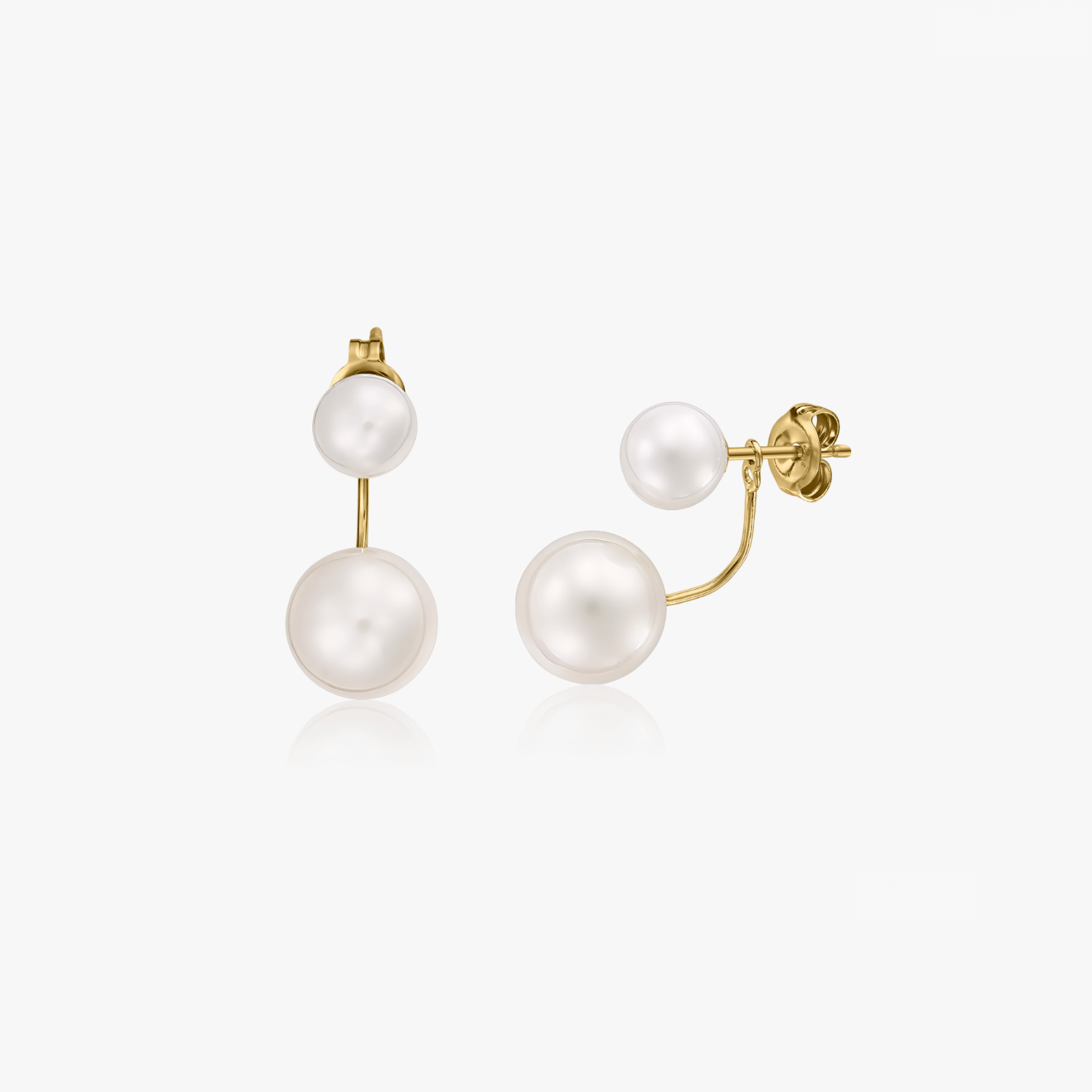 Orecchini in oro Double - Perle Naturali - Indira