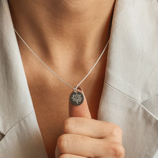 Collana in argento Birth Flower Silver - July Lotus - Indira