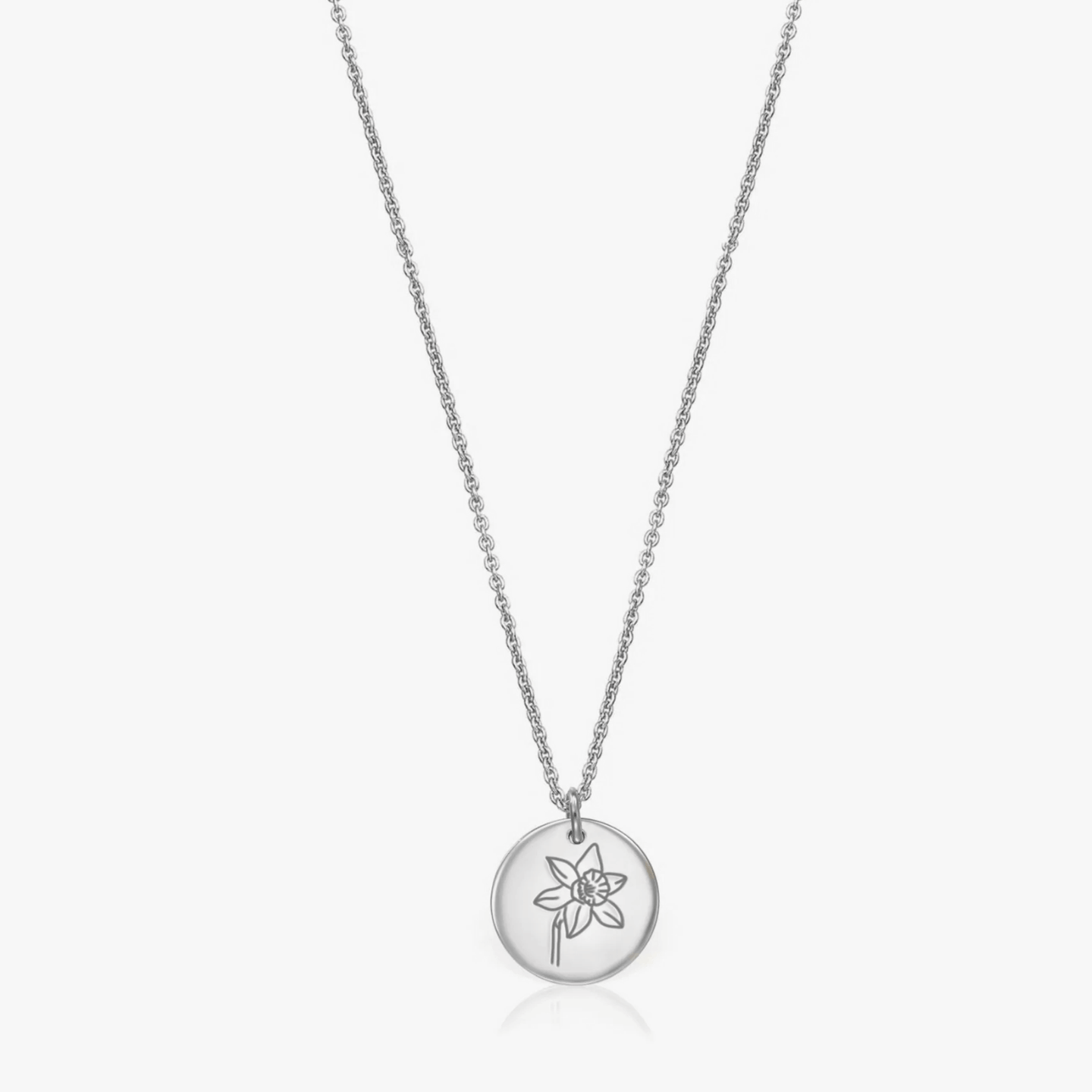 Collana in argento Birth Flower Silver - Marzo Narciso - Indira