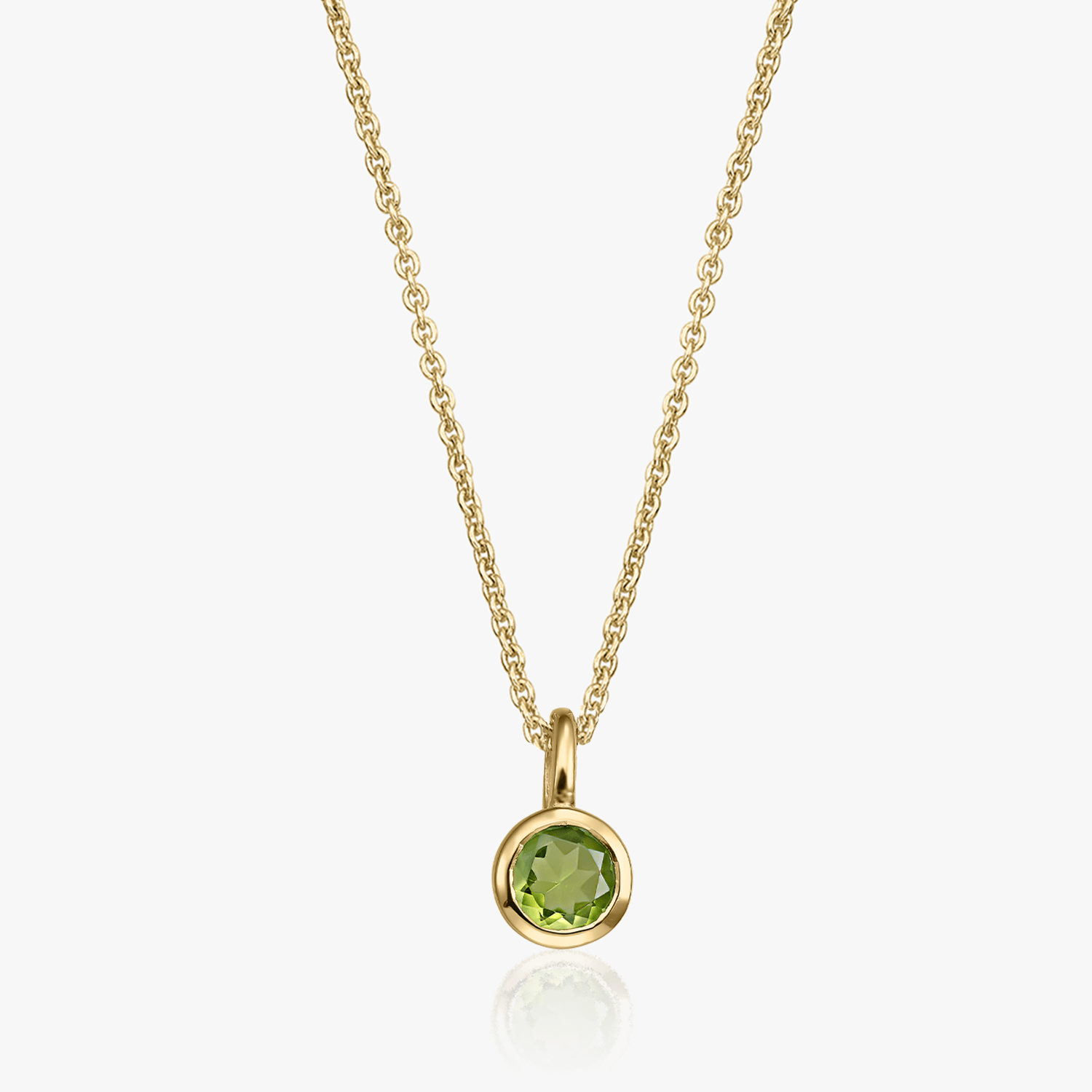 Collana in argento Birthstone Golden August - Peridot - Indira